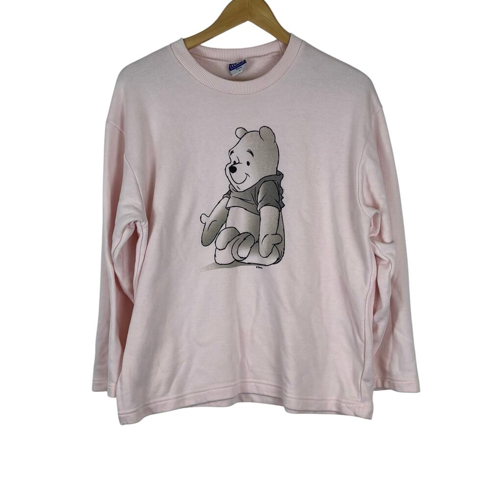 Disney Winnie The Pooh Pink Graphic Sweatshirt Vintage Y2K Kidcore Women’s L